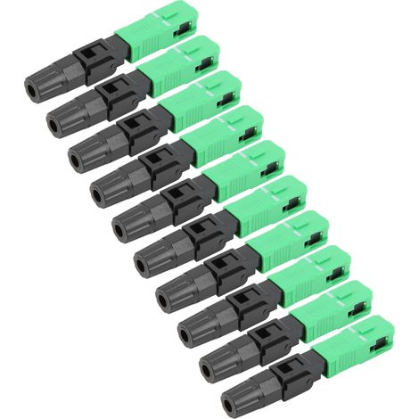 Lot de 50 adaptateurs de connecteurs rapides pour fibre optique SC/APCC (vert) pour communication par fibre optique (1/5)