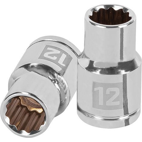 Llave vaso bihexagonal, cuadro 1/2" - 12 mm