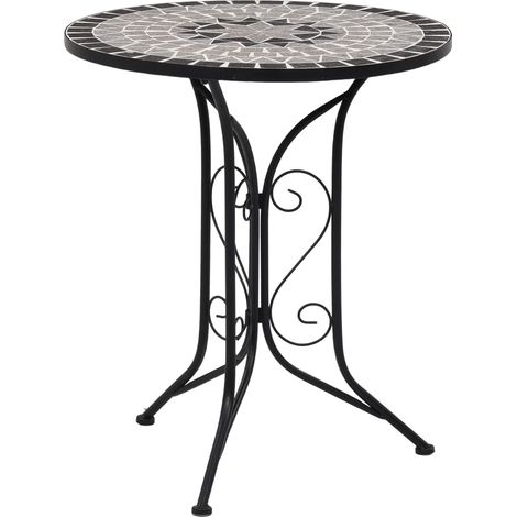 Table de bistro Table haute Table de café mosaïque Gris 61 cm Céramique XRKJ370888 (1/5)