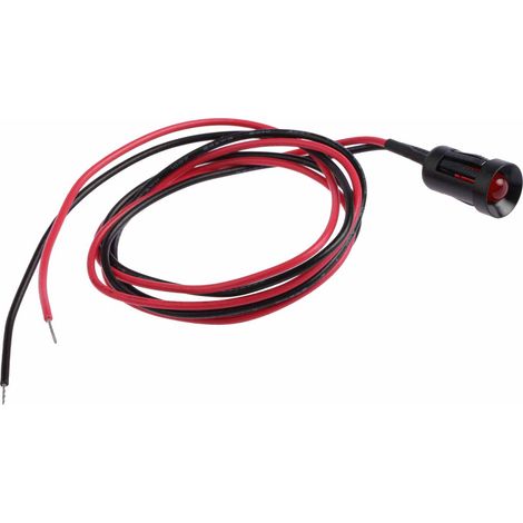 Rs Pro – Voyant LED lumineux rouge 8mm – Tension 12V c.c. – Indicateur encastré pour alertes – Lumière rouge vive (1/2)