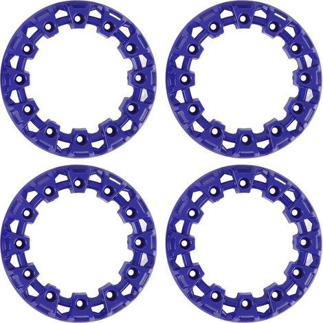 Set di 4 pezzi di coprimozzo per ruote ATV da 6 pollici, decorazione in plastica per pneumatici, protezione cerchio universale per Go Kart, colore blu