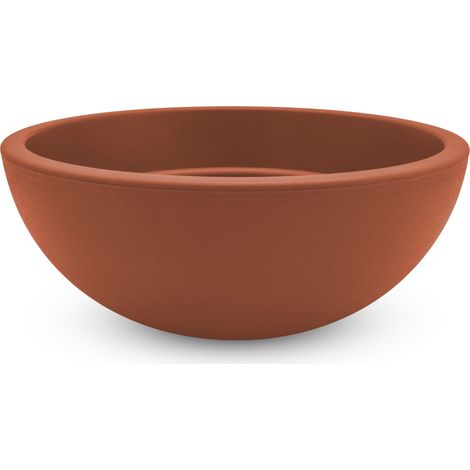 Kunststoff Pflanzschale rund terracotta - 39 cm - Blumenkübel aus recyceltem Material - Pflanz Schale Topf Übertopf rund für Garten Terrasse Balkon