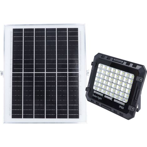 Projecteur solaire LED 48 LED 200 W 2000 lm, batterie 10 000 mAh, étanche IP66, allumage automatique crépusculaire, avec télécommande pour usage extérieur (1/5)