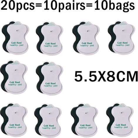 10/20 électrodes TENS, coussinets de gel conducteur pour l'acupuncture corporelle, massage thérapeutique, stimulateur d'impulsions, autocollants d'électrodes05500