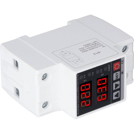 Protecteur de Tension Réarmement Automatique Régiable Sous et Sur-Tension Interrupteur 220V CA 63A (1/5)
