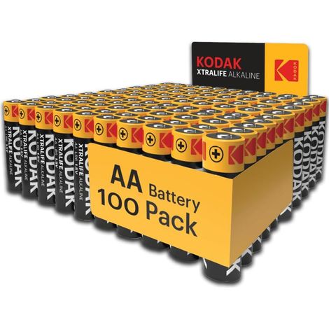 Piles Alcalines AA (100 Pièces) LR6, 1,5V, 148% Plus Longue Durée (1/5)