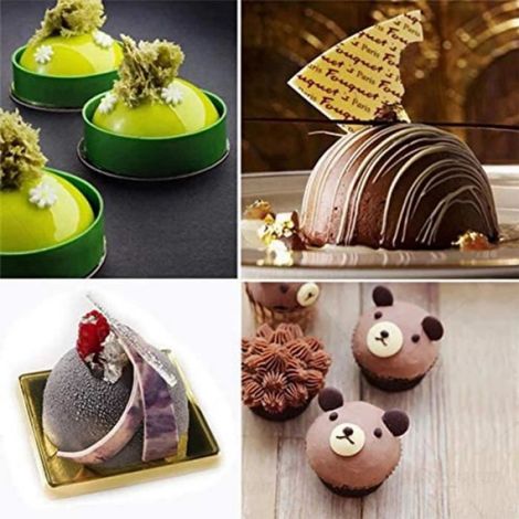 Moule en Silicone - Patisserie - Demi Sphère - 8 Cavités - Résistance à la chaleur - Blanc (1/4)
