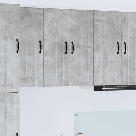 Wall Cabinet LUCCA 2 pcs Concrete Grey 30 x 31 x 80 cm vidaXL