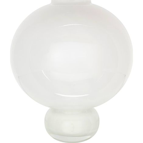 Vase blanc en verre au design arrondi - blanc (1/2)