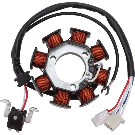 Universal type compatible with the stator coil, magneto coil and generator charging coil of Yamaha YBR125 and XT125 125cc motorcycles. (1/4)