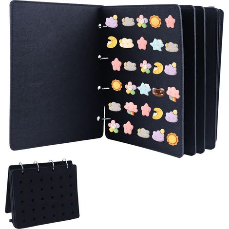 Filz-Anstecknadel-Etui, 6-seitiger Halter für Emaille-Anstecknadeln, Filz-Anstecknadel-Etui für Broschen, bietet Platz für bis zu 180 Broschen, Sammler-Anstecknadeln und Medaillen (Schwarz) (1/5)
