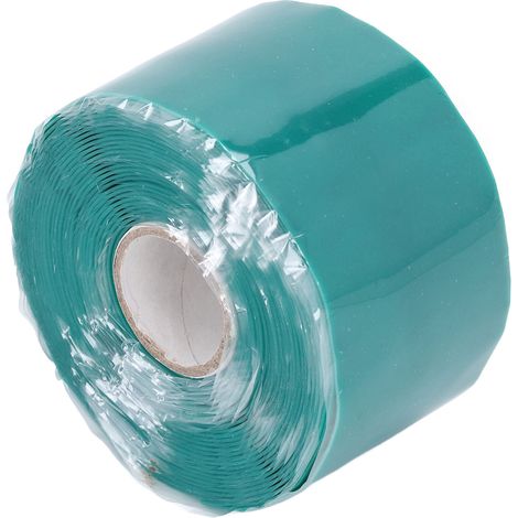 Ruban de réparation en caoutchouc silicone 5m long 50mm large 0.8mm épais autocollant étanchéité fuite tuyau d'arrosage vert