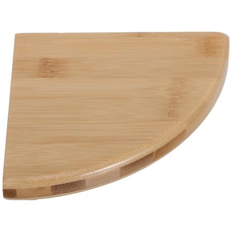 Étagère Murale d'angle en Bambou Naturel, Design Triangulaire, Solution de Rangement Polyvalente et Gain de Place pour Petits Espaces et Salon, Dimensions 15x15x4cm (1/5)