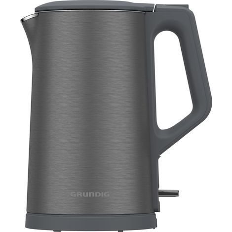 Bouilloire électrique 2150 W, capacité 1,5 L, fonctionnement du cordon, arrêt automatique, élément chauffant caché en acier inoxydable, double paroi, inox foncé (1/5)