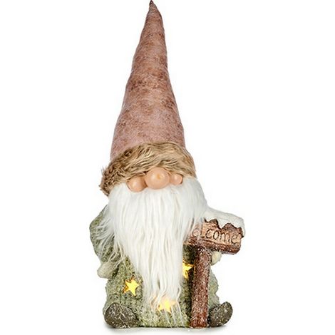 Deko-Figur Krist+ Weiß Braun grün Rosa Kobold 21 x 58 x 27 cm