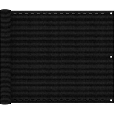 Paravent de balcon noir, 75 x 400 cm, PEHD (1/5)