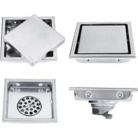 Balcon Cuisine Acier inoxydable Salle de bain Drain de sol Invisible Salle de douche Anti-odeur - Carré, 1010cm, 1pc (1/2)
