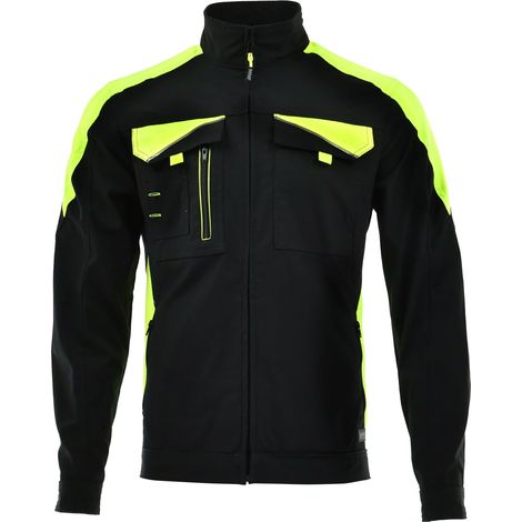 Sudadera de trabajo Neoflex Sara 24H, negra y amarilla reflectante, talla 46S (1/4)