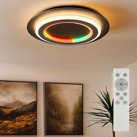 Plafoniera effetto arcobaleno plafoniera dimmer sala da pranzo lampada LED cambio colore, con telecomando, 1x LED 18W 650Lm 3000-6500 Kelvin, D 34 cm