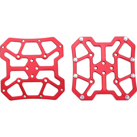 1 Paire d'Adaptateurs Pédales SPD Vélo en Métal Rouge pour Conversion Plateforme (1/5)
