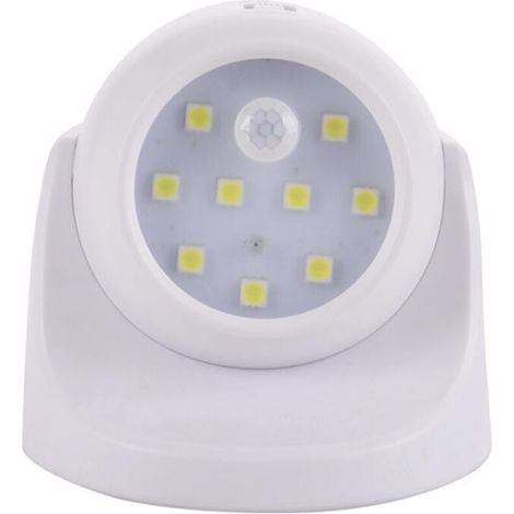 Éclairage à piles, applique murale d'extérieur avec détecteur de mouvement, éclairage extérieur LED, éclairage sans fil à piles, rotation et inclinaison à 360 degrés - Blanc (1/4)