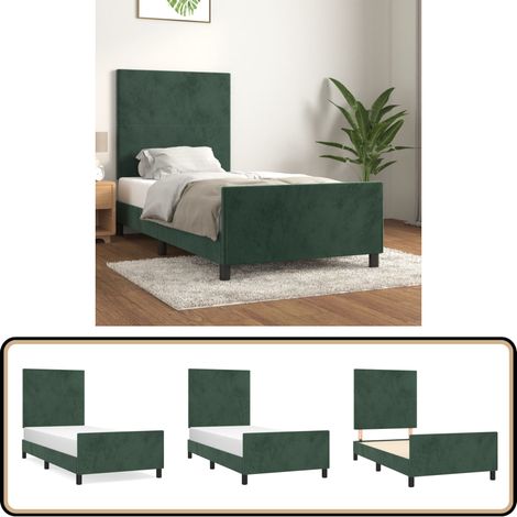 Bettgestell ohne Matratze Dunkelgrün 80x200 cm Samt - Samtbett - Doppelbett - Boxspringbetten - Bettsofa - Lattenrost