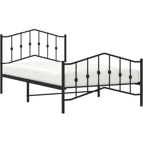 vidaXL Giroletto con Testiera e Pediera Metallo Nero 107x203 cm (1/4)