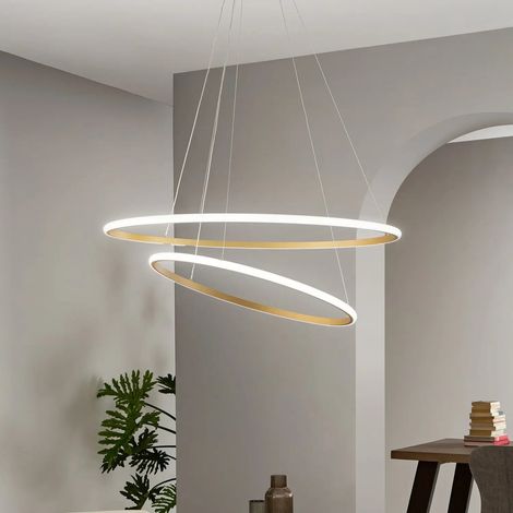 [GEBRAUCHT] B-Ware Luce Ambiente Design Pendelleuchte Hängelampe Led Axis Gold Metall Beleuchtung