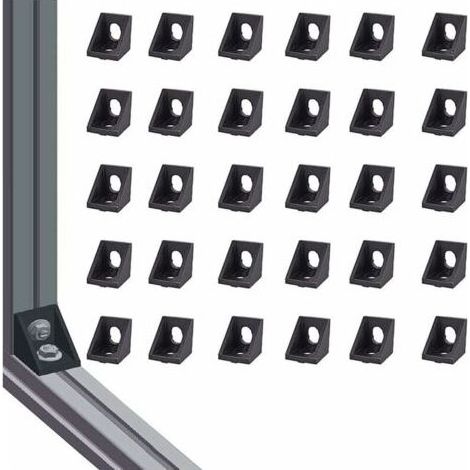 ALLIANDIS2020 pièce d'angle en aluminium Angle Code Triangle support connexion à Angle droit 30 pièces moulage sous pression Angle Code 2020 noir (1/5)