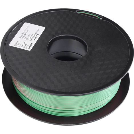 1,75 mm PLA-Filament, zweifarbig, pfirsichgrün und rot, seidig-glänzendes Aussehen, Spule für 3D-Drucker, hochwertiges Satin-Finish (1/5)