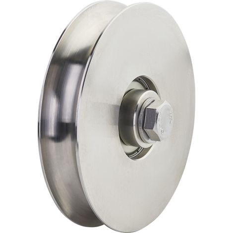 SOTECH Schiebetürbeschlag Rollen oder Laufschiene, Torrolle, Ø120 (R10), inkl. Montageset, Edelstahl SS304
