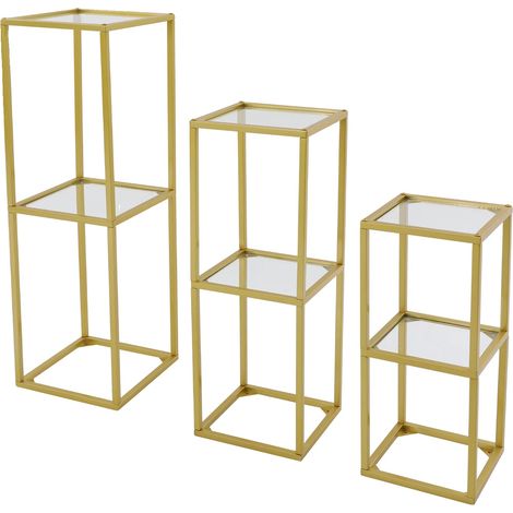 Stand de Fleurs, Cadre en Fer Robuste, Design Élégant, Or (1/2)