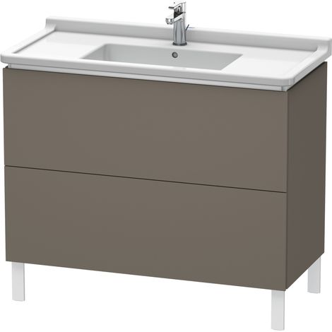Duravit L-Cube Meuble sous-lavabo vertical, 2 tiroirs, 1020mm, pour Starck 3, Coloris: Flanelle Vernis gris satiné mat soyeux - LC661009090 (1/4)