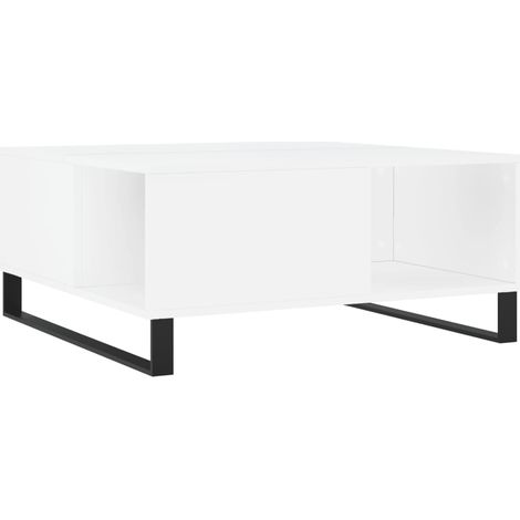 Maison Exclusive - Mesa de centro madera contrachapada blanco 80x
