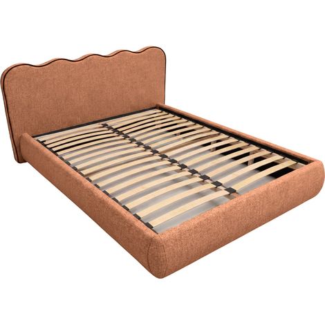 SPELLO - Lit tissu lisse 160x200cm Terracotta (1/5)