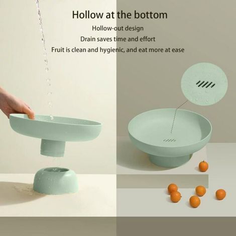 Panier Fruits - Plateau Suspendu Respirant avec Orifices de Drainage - Pour Comptoir Cuisine ou Mur - Vert - 1 Pièce (1/4)