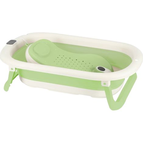 Vaschetta per neonati, termometro digitale, design pieghevole, verde (1/2)