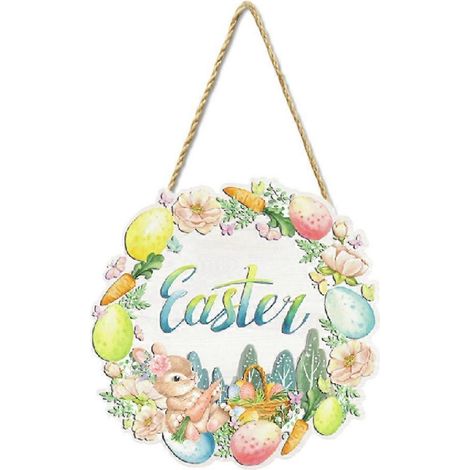 Oster-Wanddeko: Hase, Karotte, Holzanhänger, Schlafzimmerdekoration