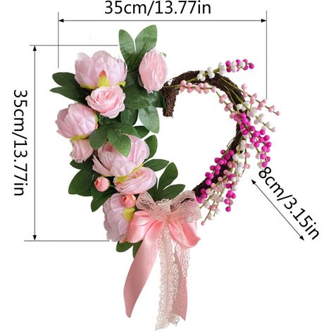 Guirlande Cœur - Guirlande À Nœud En Branches Séchées Pour Décoration De Mariage Et Événements Festifs - 1 Pièce (1/5)