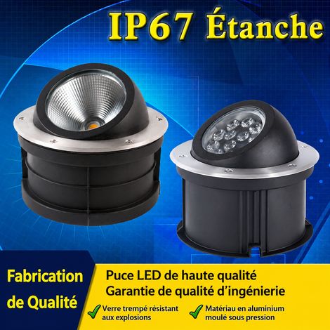 Spot LED encastrable de sol extérieur rond 15W IP67 24V lumière colorée rouge vert bleu jaune violet 15w 1 g – Livraison gratuite (1/5)