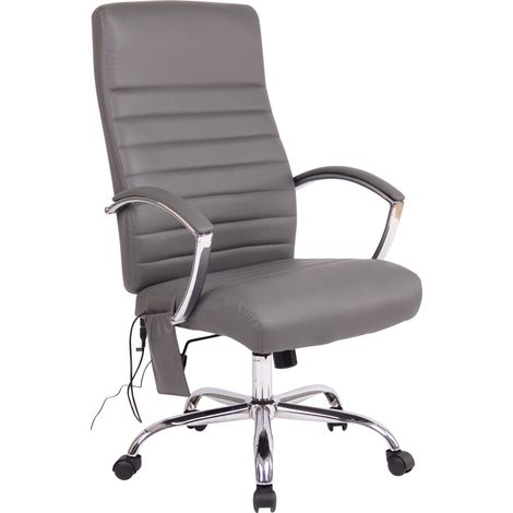 Fauteuil de bureau Valais avec fonction de massage en tissu ou en similicuir Gris Similicuir (1/5)
