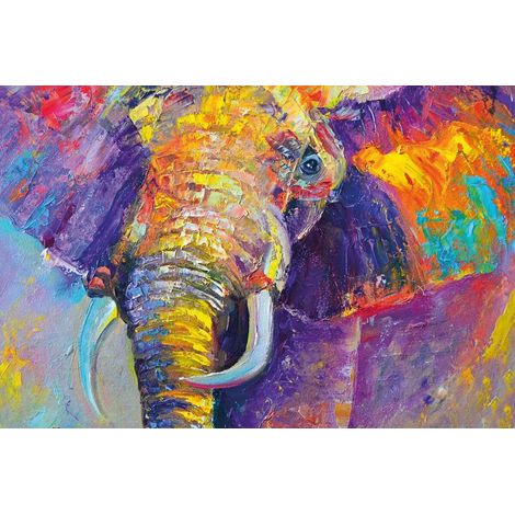 Tableau sur toile éléphant 30x45 cm - Impression sur Toile Murale Décorative - Image imprimée en HD sur Toile - Toile sur Châssis en Bois FSC - Fabriqué en France (1/5)