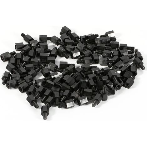 100pcs M2 M3 M4 Plastic Nylon Hex male Female Female Spacer Round Head Screw Nut