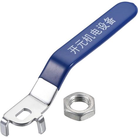 Levier Poignée Fer Chrome Plaqué Rechange Quart Tour avec Plastique Poignée Bleu pour Vanne à bille (1/5)