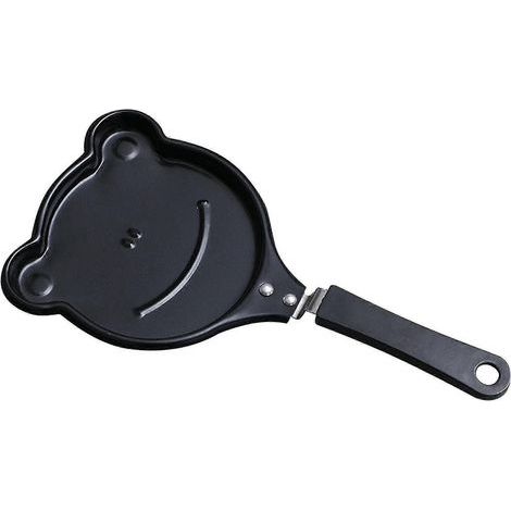 Mini poêle à œufs pour petit-déjeuner, multi-styles, antiadhésive, pour pancakes et crêpes, motif Homefrog (2 pièces, noir) (1/3)