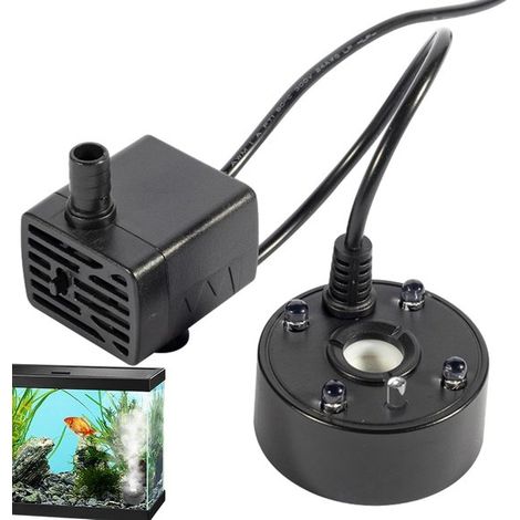 Nebulizador USB, nebulizador de agua, nebulizador ultrasónico con luces LED, nebulizador para estanques, máquina de niebla, fertilizante para fuentes de agua, 5V (1/5)