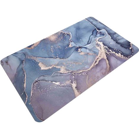 Tapis De Bain - En Terre Diatomée Marbrée - Absorbant Rapide - Ultra Plat Antidérapant - Lavable En Machine - Pour Douche Lavabo Toilettes - 40 x 60 cm (1/5)