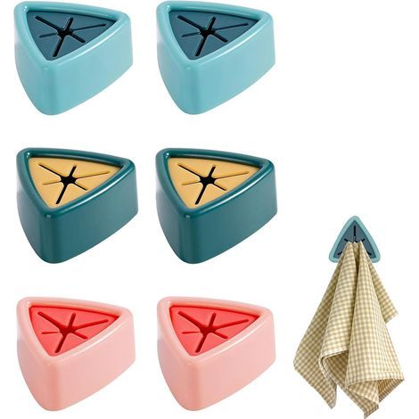 6 Pièces Porte Accroche Torchon Cuisine,Accroche Serviette,Porte Serviette Adhesif, Autocollant Sans Perforation, pour Salle De Bain Cuisine Salon (1/5)