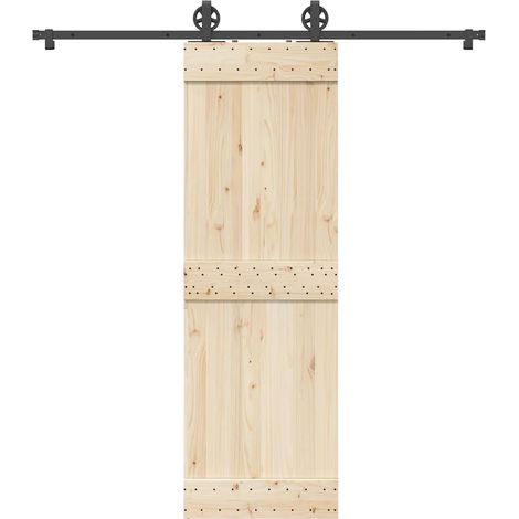 Schiebetürbeschlag-Set 200 cm Stahl Schwarz
