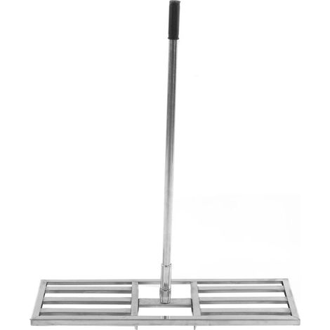 Râteau De Nivellement De Gazon En Acier Inoxydable, Long Télescopique, Résistant À La Rouille, Outil Multifonction Pour Niveler Le Gazon De Jardin, Distribuer Du Matériel Et Enlever (1/5)